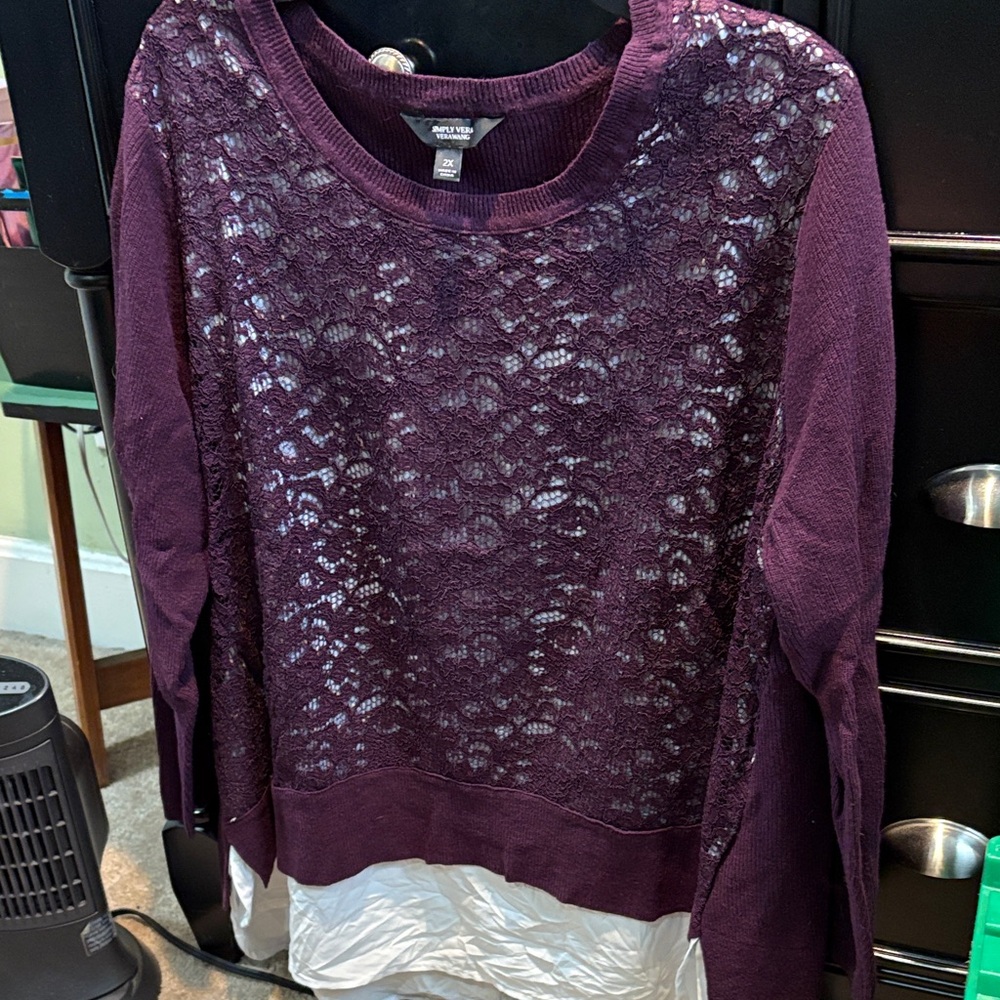 Simply Vera Vera Wang Deep Purple Knit Top